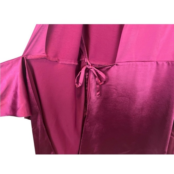 Aakaa- Elegant Fusia Tie Wrap Cocktail Mini Dress - Picture 5 of 7